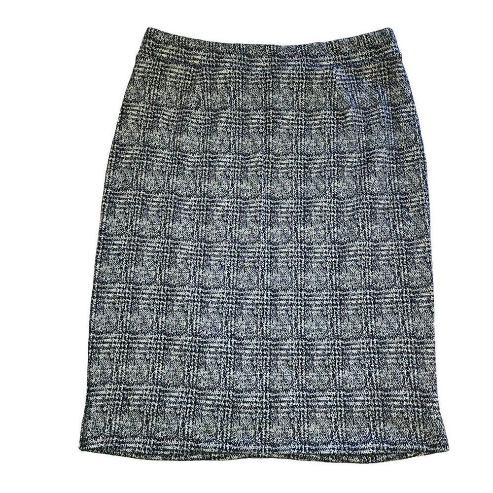 41 Hawthorn Navy & White Kora Knit Jacquard Pencil Skirt